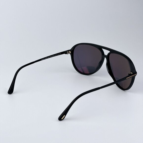 Tom Ford Women Shiny Black Smoke Pilot BRAND NEW Sunglasses SAMSON-02 FT0909/S - Picture 6 of 13
